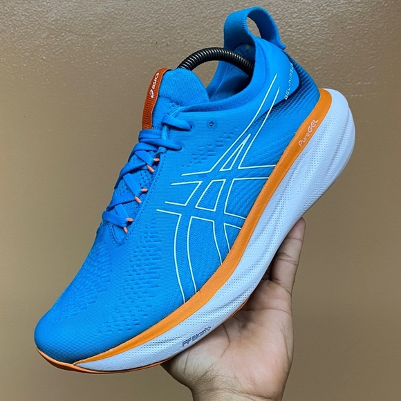 ASICS GEL-NIMBUS 25 Men’s Running Sneakers “Island Blue Sun Peach” Size 9.5 Wide - Picture 9 of 17